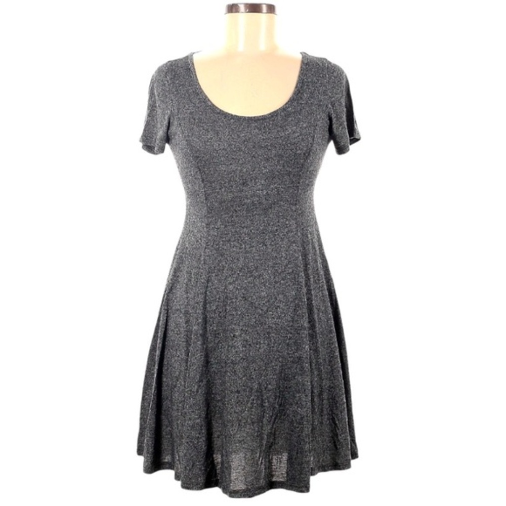 Aiden Y Scoop Neck Short Sleeved Dress Grey Size Large